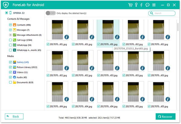 restore data for android