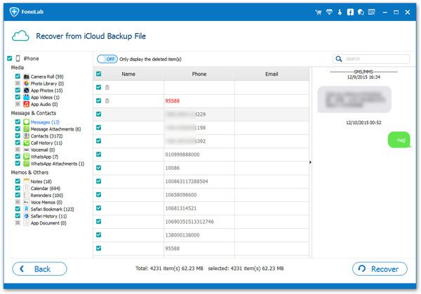 view and extract iOS data from icloud backup
