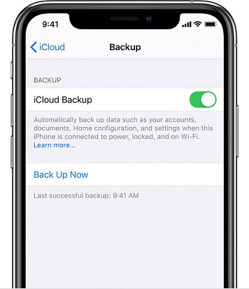 back up iphone to icloud