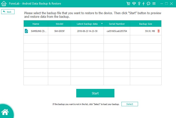 choose backup files to extract