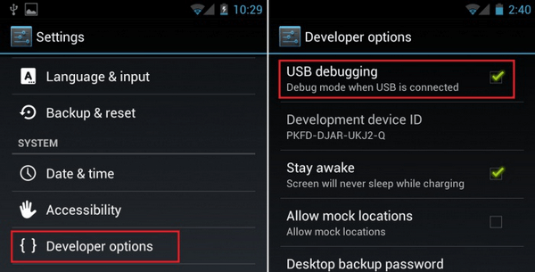 enable usb debugging on android 3.0 to 4.1