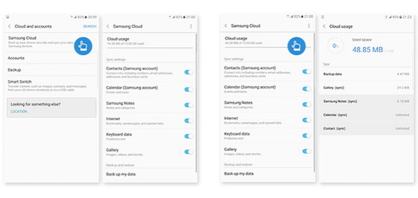 sync galaxy data to samsung cloud space