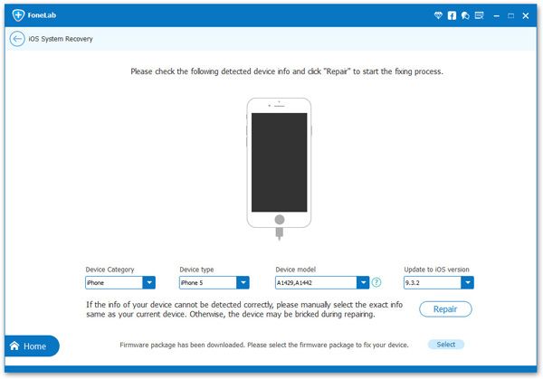 confirm device info and fix iphone