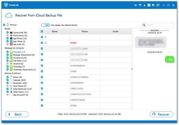 recover iphone whatsapp from icloud backup selectively