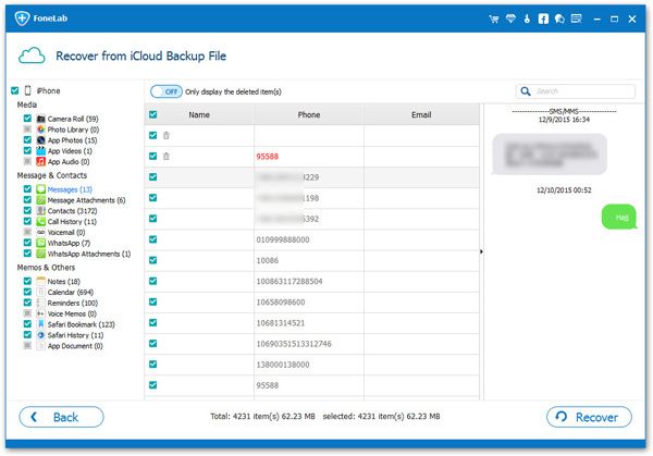 recover ios data from icloud backup selectively