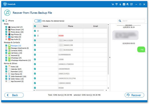 Recover iphone mms from iTunes