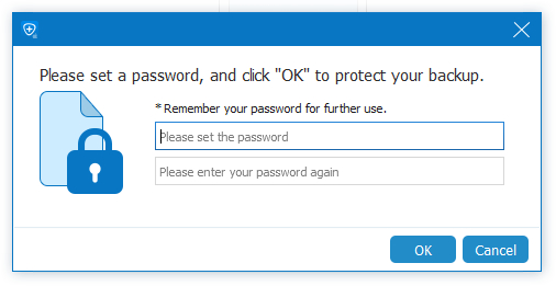 set backup password