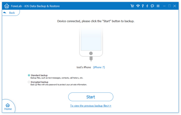 select backup method